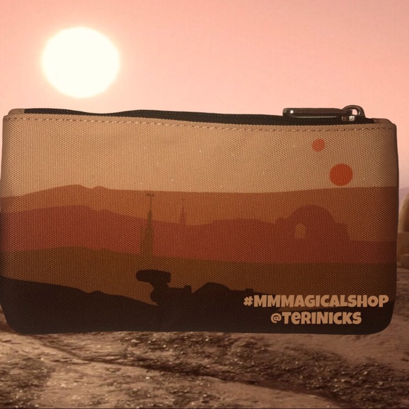 LOUNGEFLY Star Wars Lands Mustafar Square Backpack & Tatooine Nylon Pouch - Picture 8 of 8